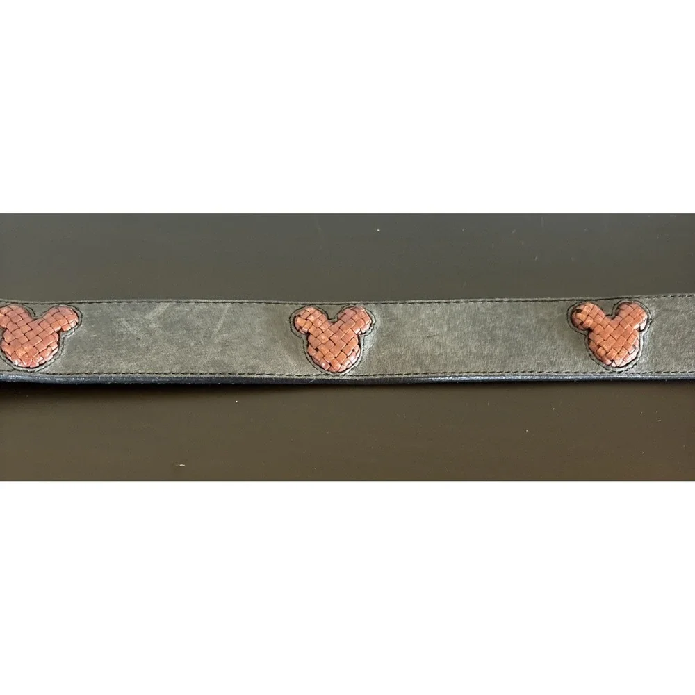 Vintage‎ Brighton x Disney Mickey Mouse Ears Black/Brown Leather Belt Size 30